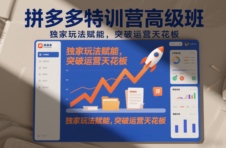 拼多多特训营高阶班，独家玩法赋能，突破运营天花板(更新26年4月24日)-小言网创资源站