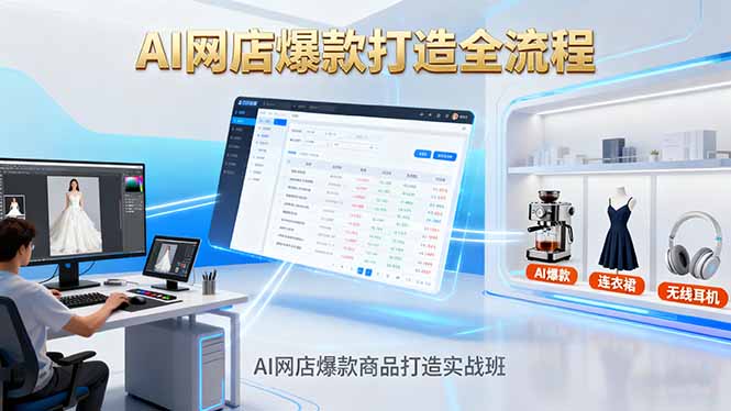 AI网店爆款商品打造实战班：AI技术实现商品图智能处理，快速搭建AI网店-小言网创资源站