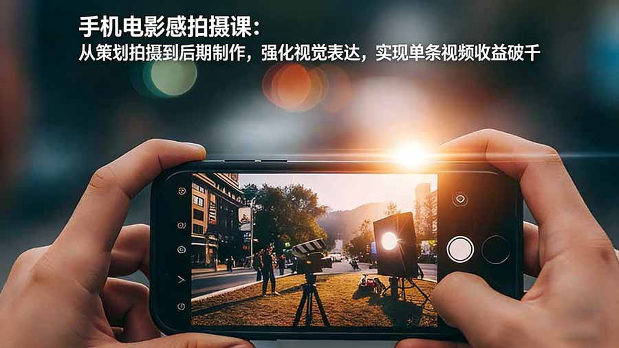 手机电影感拍摄课：从策划拍摄到后期制作，强化视觉表达，实现单条视频收益破千-小言网创资源站