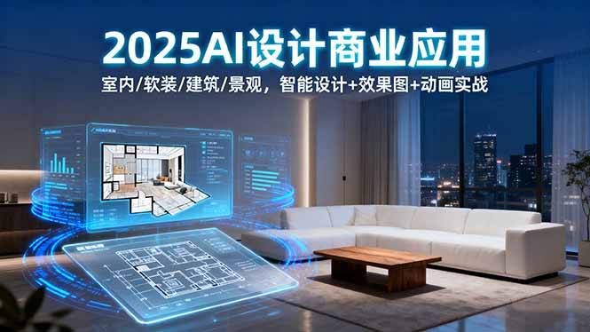 2025AI设计商业应用：室内/软装/建筑/景观，智能设计+效果图+动画实战-小言网创资源站