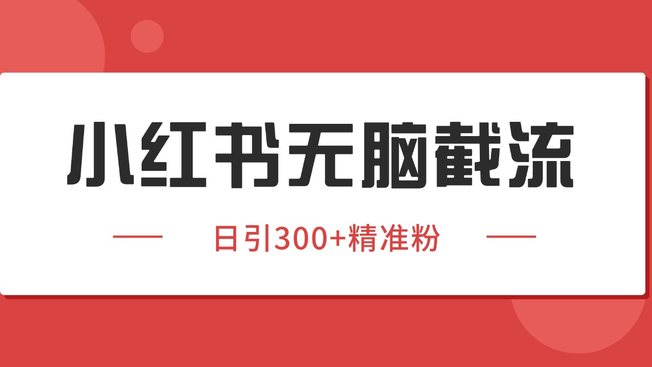 小红书截流同行客源，独家野路子获客玩法 日引200+暴力获客-小言网创资源站