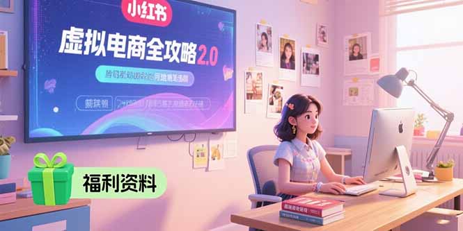 虚拟电商全攻略2.0，开店选品实操流程，账号定位、货源发布、笔记发布技巧-小言网创资源站