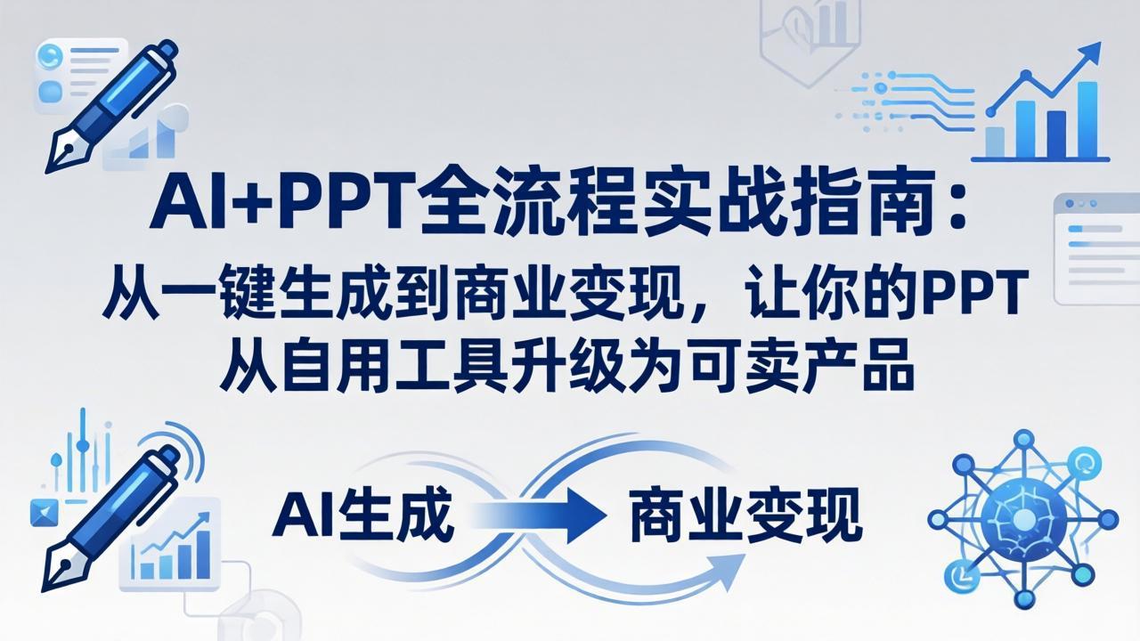 AI+PPT全流程实战指南-更新4月21：从一键生成到商业变现，让你的PPT从自用工具升级为可卖产品-小言网创资源站