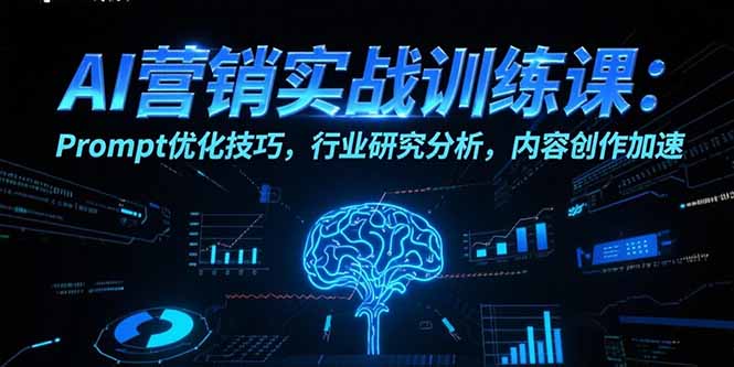 AI营销实战训练课：Prompt优化技巧，行业研究分析，内容创作加速-小言网创资源站