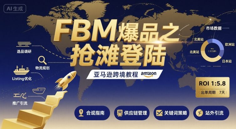 FBM爆品之抢滩登陆-亚马逊跨境教程-小言网创资源站