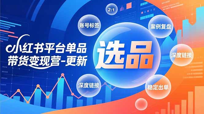 小红书平台单品带货变现营-更新，极致选品、账号标签、案例复盘，深度链接，快速启动稳定出单-小言网创资源站