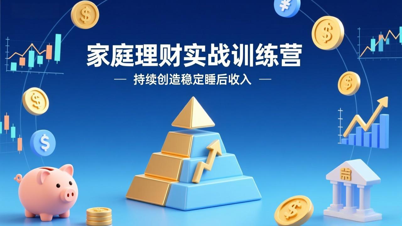 家庭理财实战训练营：从0到1建体系，三阶进阶层层递进，助你持续创造稳定睡后收入-小言网创资源站