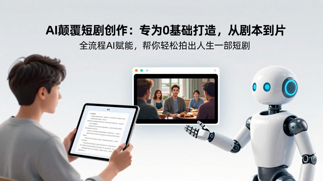 AI颠覆短剧创作：专为0基础打造，从剧本到成片全流程AI赋能，帮你轻松拍出人生第一部短剧-小言网创资源站