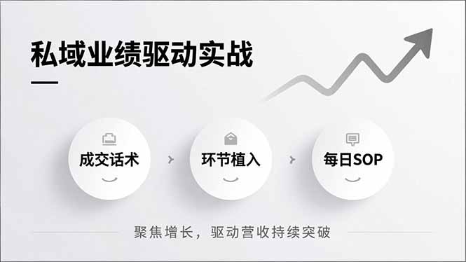 私域业绩驱动实战，成交话术、环节植入、每日SOP，聚焦增长，驱动营收持续突破-小言网创资源站