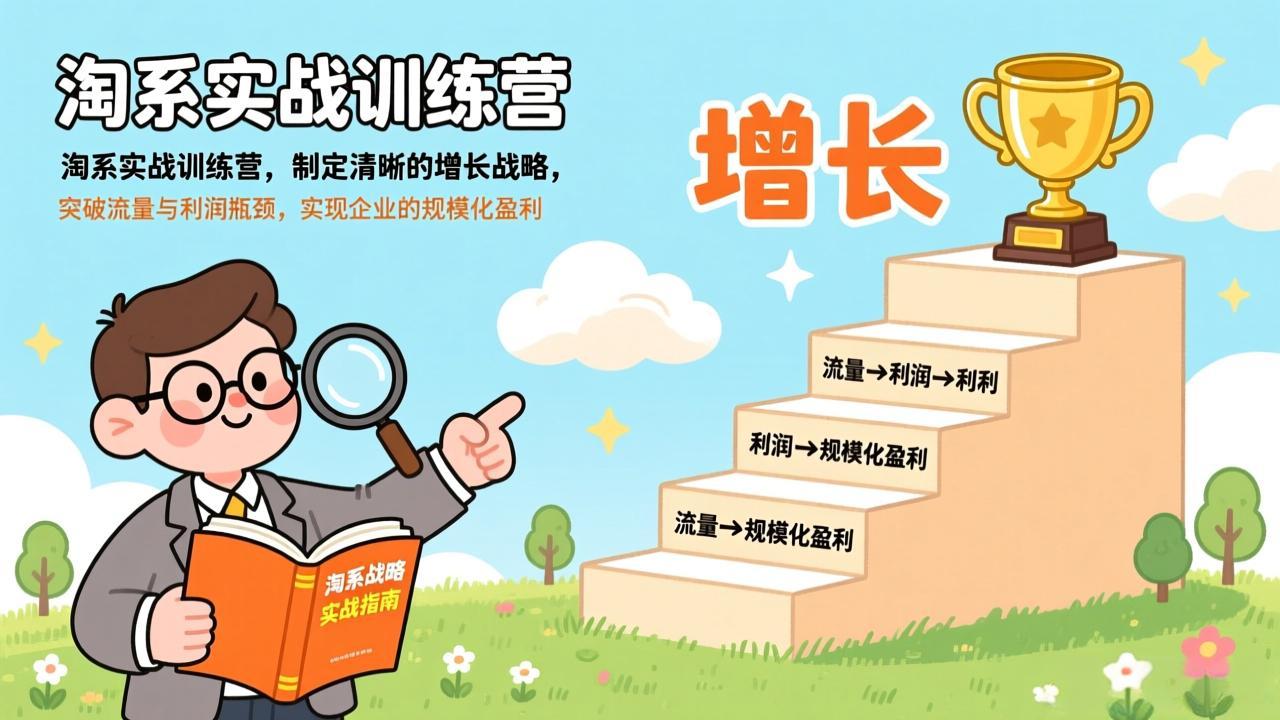 淘系实战训练营，制定清晰的增长战略，突破流量与利润瓶颈，实现企业的规模化盈利-小言网创资源站