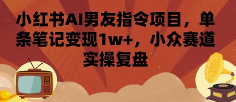 小红书AI男友指令项目，单条笔记变现1w+，小众赛道实操复盘-小言网创资源站