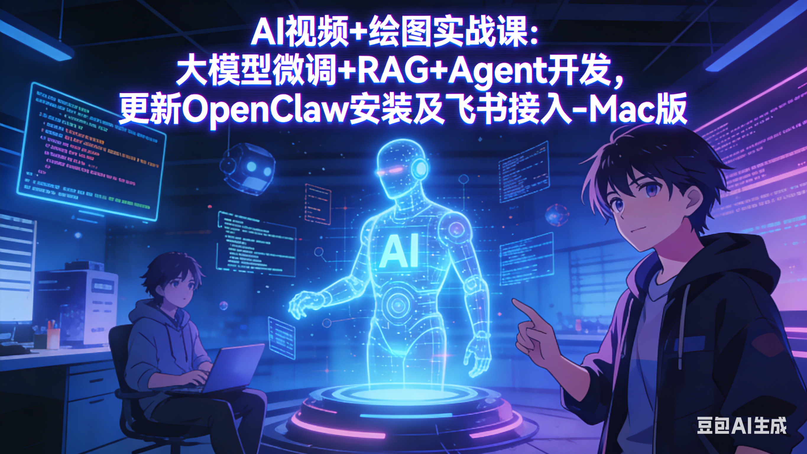 AI视频+绘图实战课：大模型微调+RAG+Agent开发，更新OpenClaw安装及飞书接入-Mac版-小言网创资源站