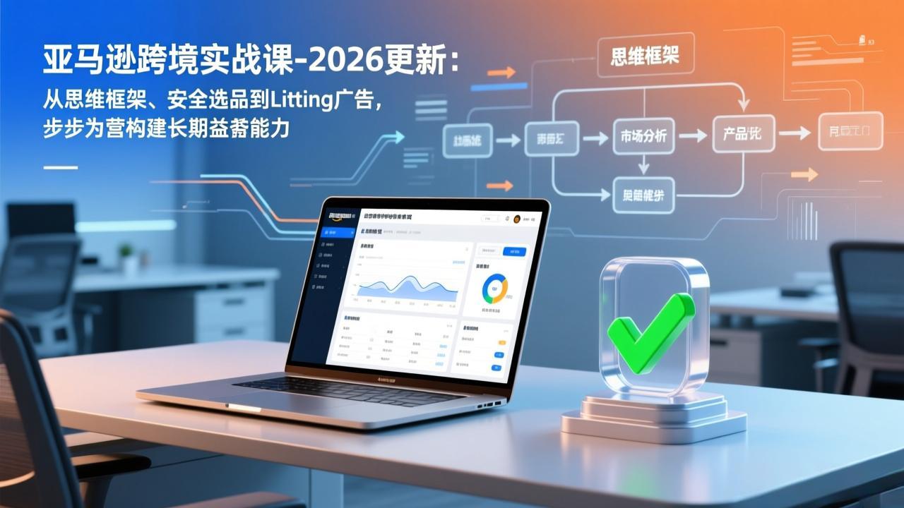 亚马逊跨境实战课-2026更新：从思维框架、安全选品到Listing广告，步步为营构建长期盈利能力-小言网创资源站