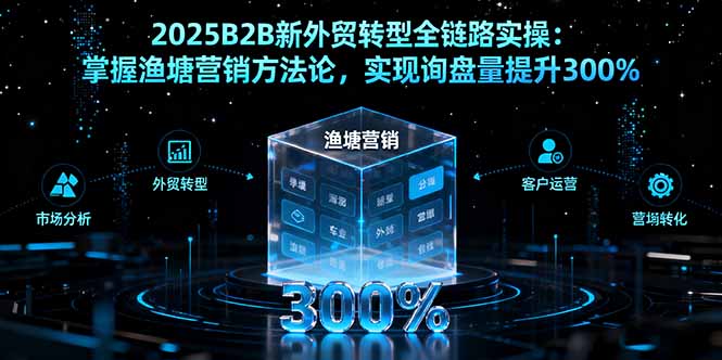 2025B2B新外贸转型全链路实操：掌握渔塘营销方法论，实现询盘量提升300%-小言网创资源站