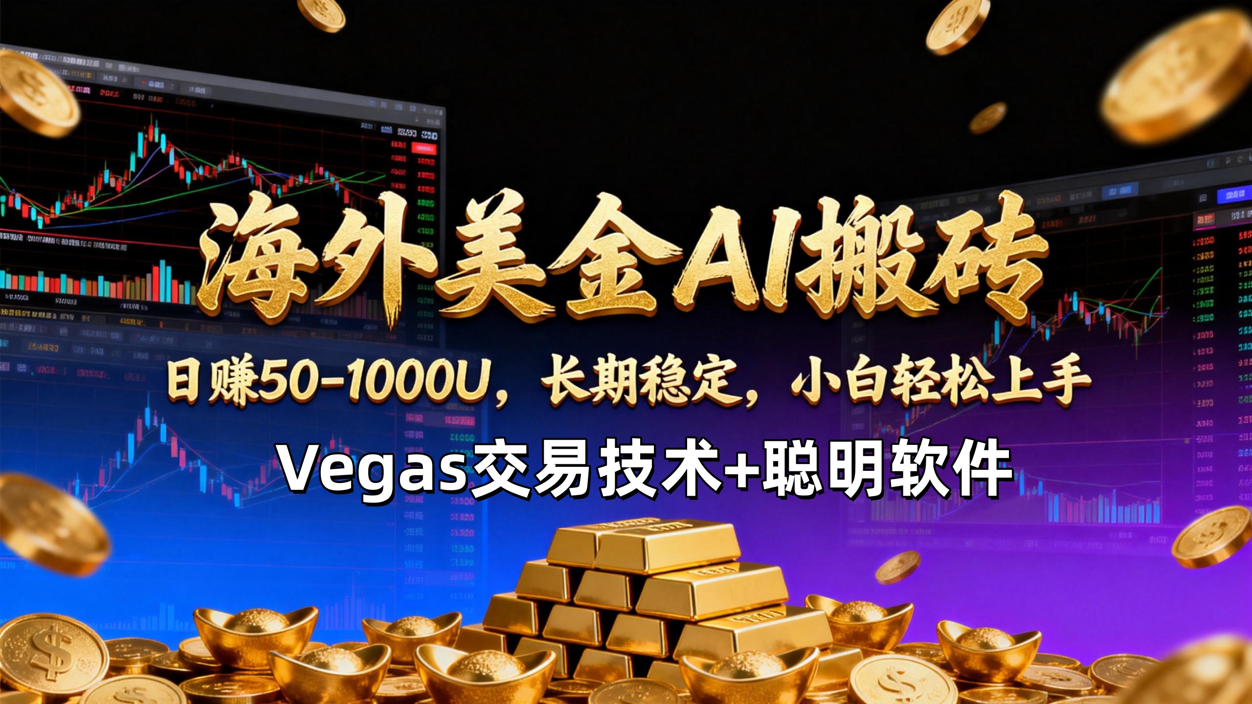 【海外美金AI搬砖】Vegas交易技术+聪明软件，日赚50-1000U，长期稳定，小白轻松上手。-小言网创资源站
