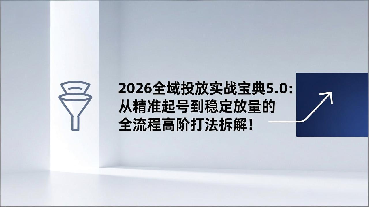 2026全域投放实战宝典5.0：从精准起号到稳定放量的全流程高阶打法拆解！-小言网创资源站