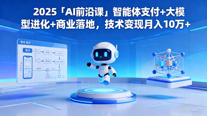 2025「AI前沿课」智能体支付+大模型进化+商业落地，技术变现月入10万+-小言网创资源站