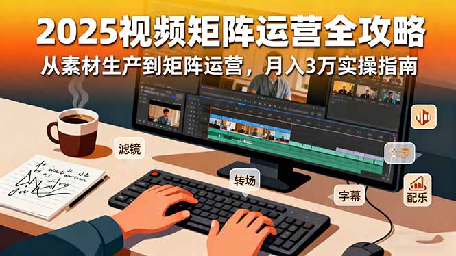 2025短视频矩阵运营全攻略：从素材生产到矩阵运营，月入3万实操指南-小言网创资源站
