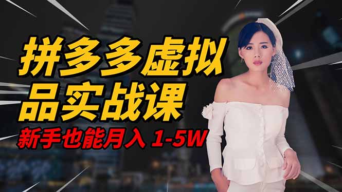 2025 拼多多虚拟品系统实战课，轻资产项目，可矩阵开工作室，新手也能…-小言网创资源站