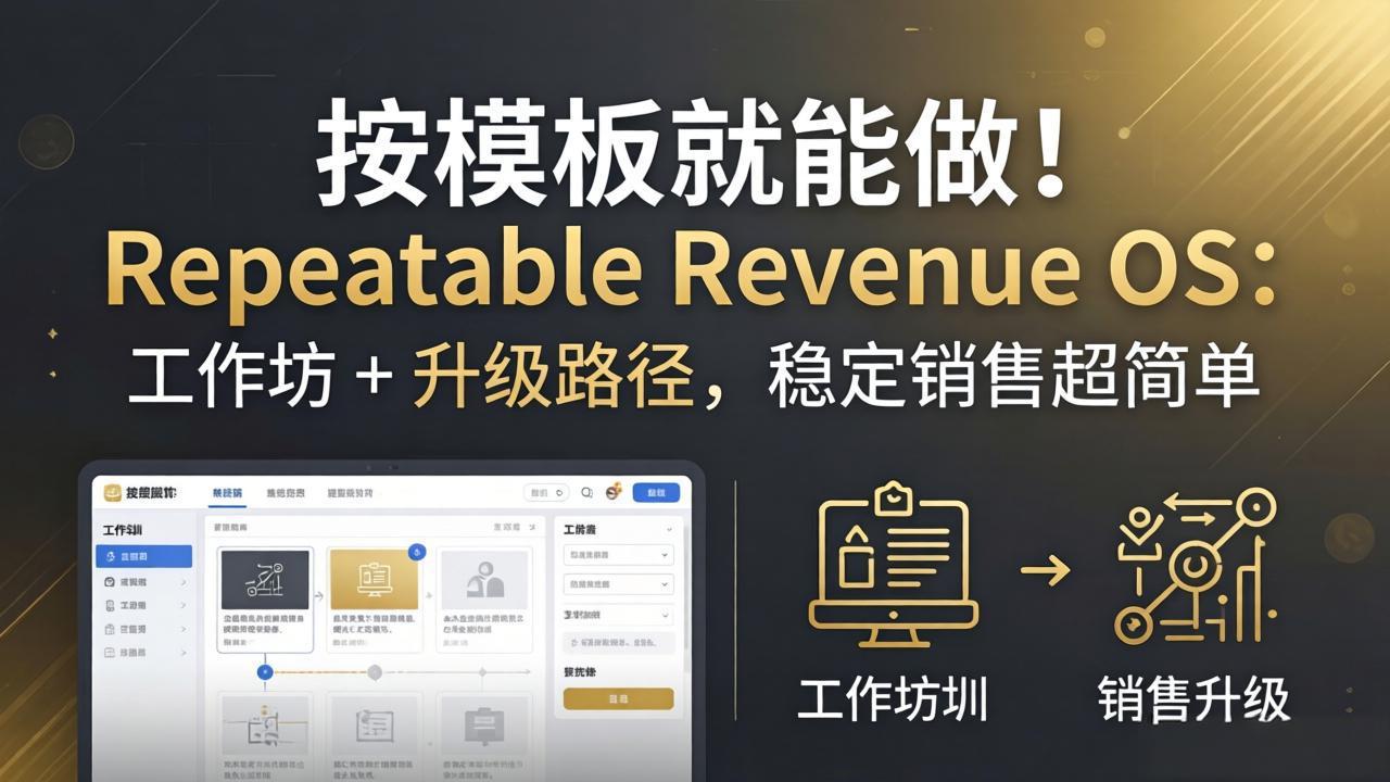 按模板就能做！Repeatable Revenue OS：工作坊 + 升级路径，稳定销售超简单-小言网创资源站