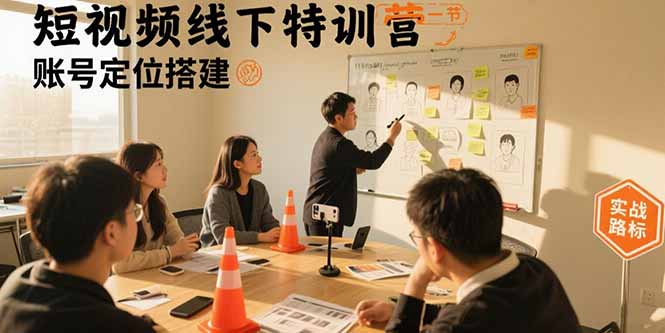 短视频线下特训营：账号定位搭建/口播号拍摄剪辑/直播间流量入口/变现实战-小言网创资源站