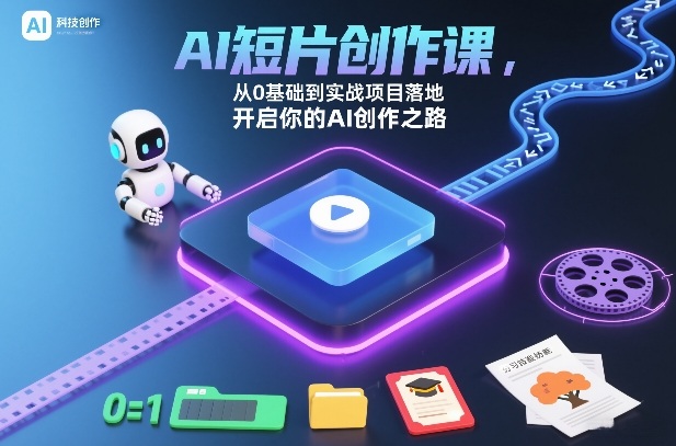 AI短片创作课,从0基础到实战项目落地,开启你的AI创作之路(更新0411)-小言网创资源站