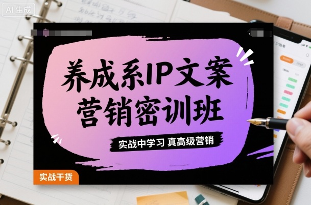 养成系IP文案营销密训班，实战中学习真高级营销-小言网创资源站