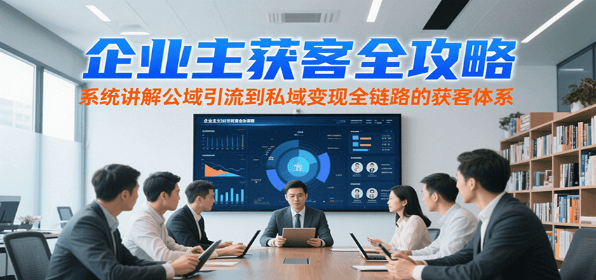 企业主获客全攻略，系统讲解公域引流到私域变现全链路的获客体系-小言网创资源站