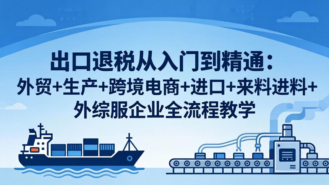 出口退税从入门到精通：外贸+生产+跨境电商+进口+来料进料+外综服企业全流程教学-小言网创资源站