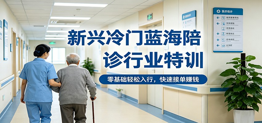 新兴冷门蓝海陪诊行业特训，零基础轻松入行，快速接单赚钱-小言网创资源站