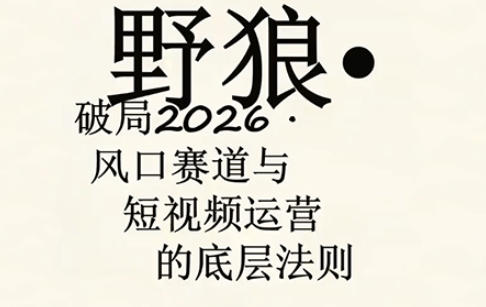 野狼团队·多平台实操运营课，覆盖AI口播、服装、好物、漫剪等热门玩法(更新4月)-小言网创资源站