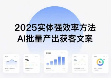 实体强效率方法：AI批量产出获客文案，2025年普通人拥抱AI，实现实体创收-小言网创资源站
