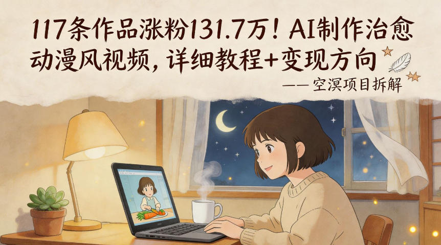 117条作品涨粉131.7W！AI制作治愈动漫风视频，详细教程+变现方向-小言网创资源站
