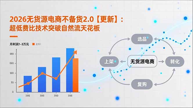 2026无货源电商不备货2.0【更新-3月】：超低费比技术突破自然流天花板，单店月利润1-3万元-小言网创资源站