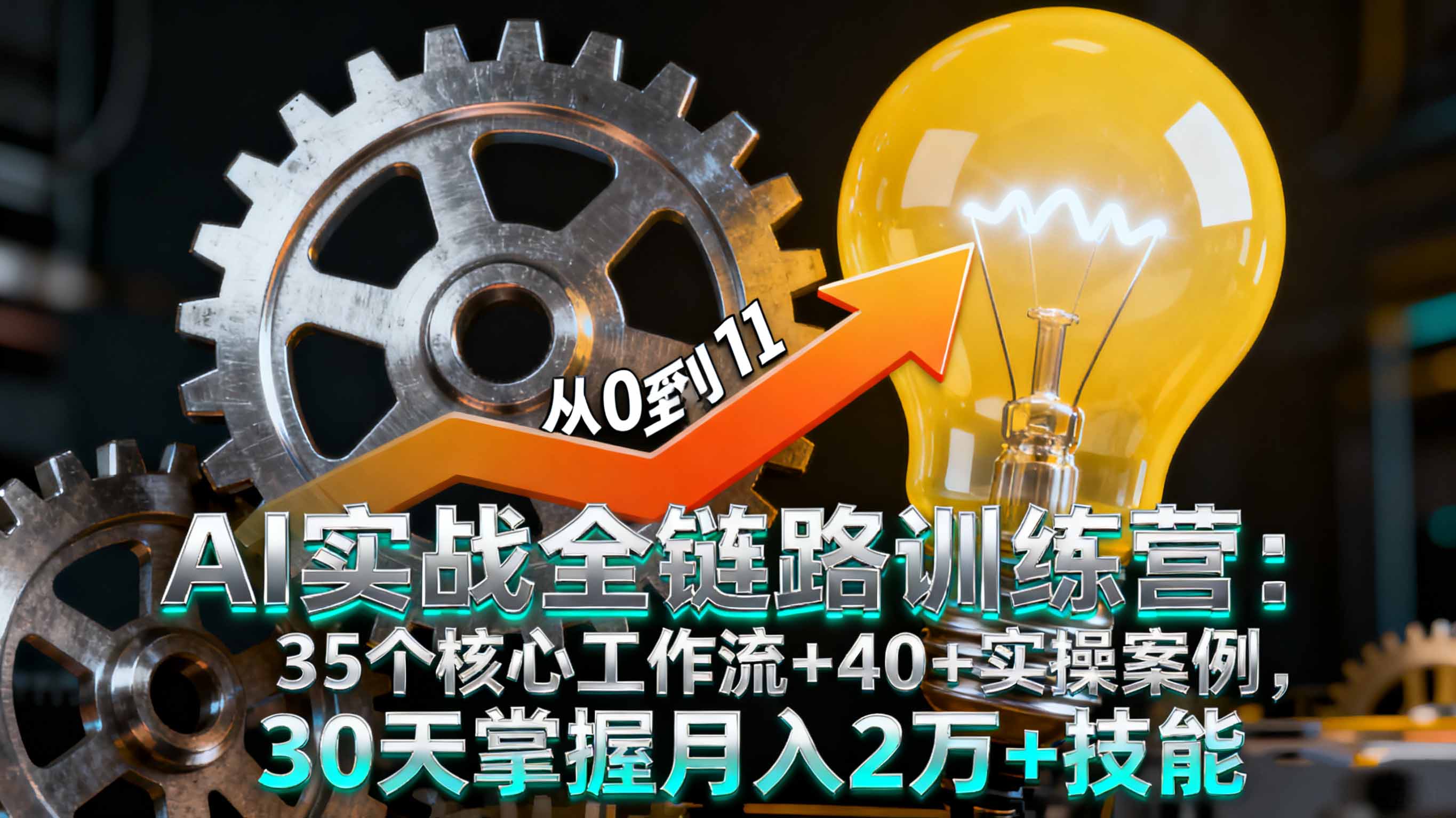 AI实战全链路训练营：35个核心工作流+40+实操案例，30天掌握月入2万+技能-小言网创资源站