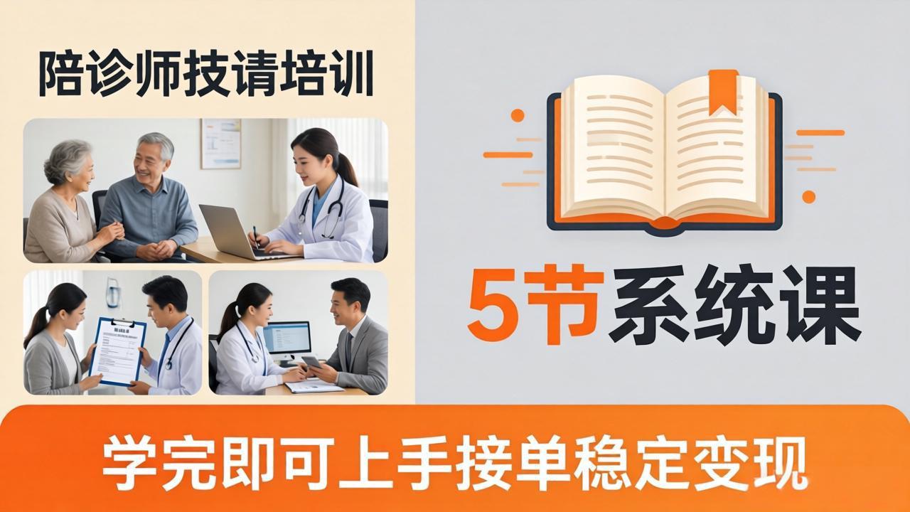 想做陪诊师不知从何下手？5节系统课教你掌握核心技能，学完即可上手接单稳定变现-小言网创资源站