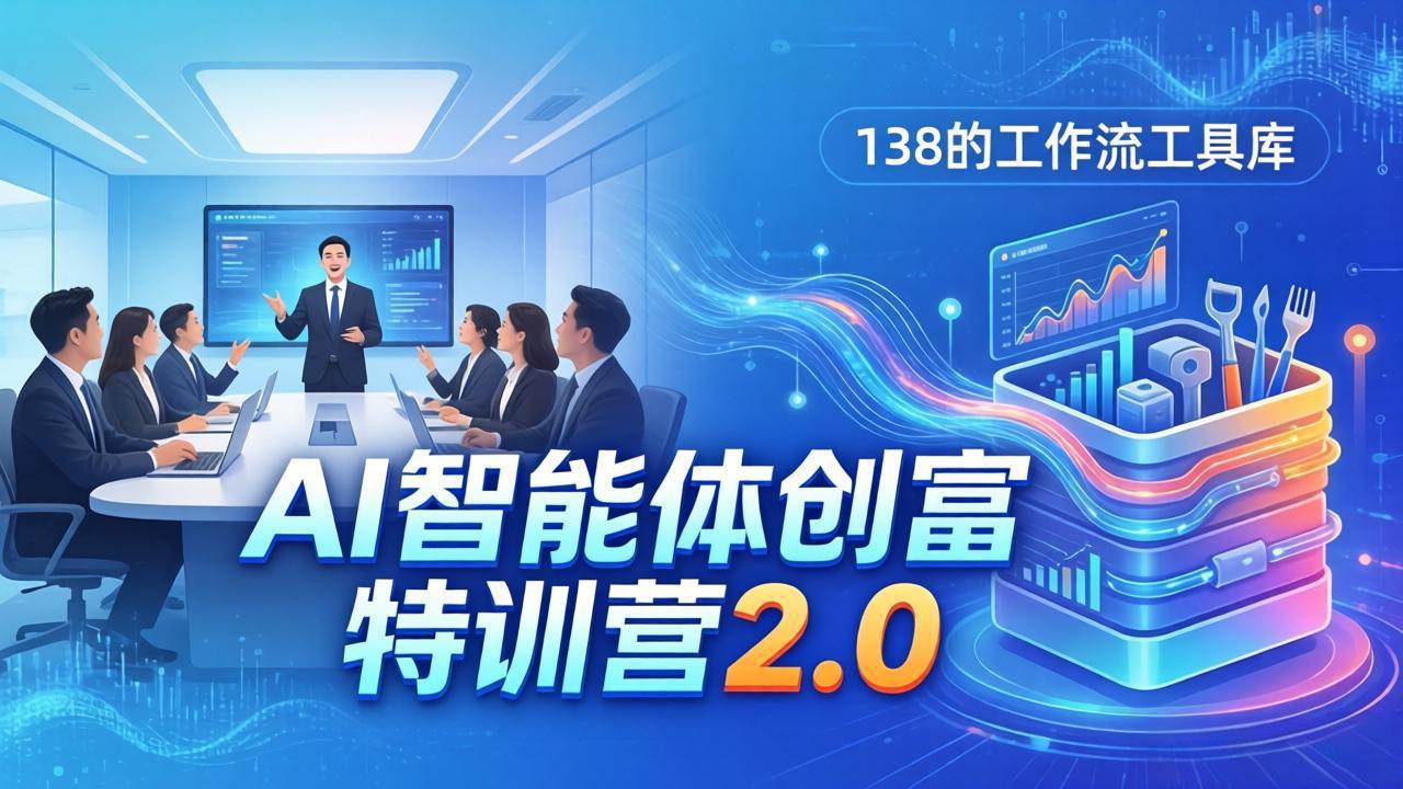 AI智能体创富训练营2.0：3天闭门直播+视频课+工具库，从0到1搭建智能体附138个工作流-小言网创资源站
