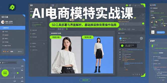 AI电商模特实战课，SD工具部署与界面解析，基础换装换背景操作指南-小言网创资源站