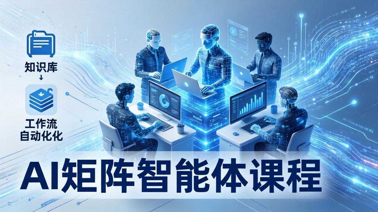AI矩阵智能体实战：100个数字员工批量生产内容，文本知识库+工作流自动化全搞定-小言网创资源站