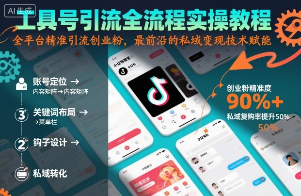 工具号引流全流程保姆级实操教程，全平台精准引流创业粉，最前沿的私域变现技术赋能-小言网创资源站