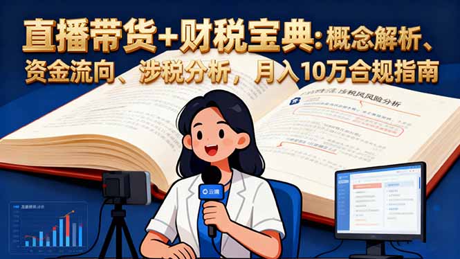 直播带货+财税宝典：概念解析、资金流向、涉税分析，月入10万合规指南-小言网创资源站