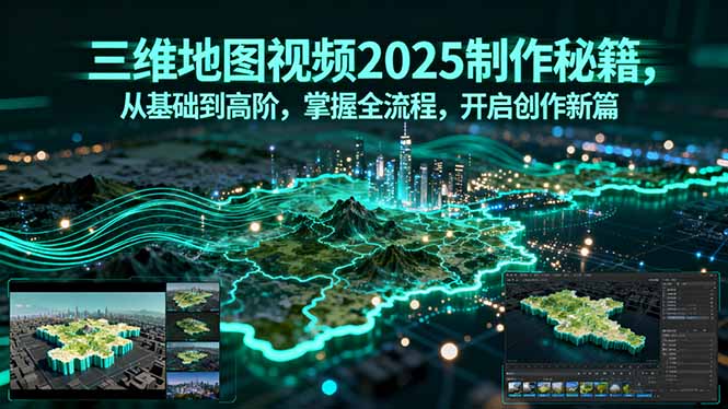 三维地图视频2025制作秘籍，从基础到高阶，掌握全流程，开启创作新篇-小言网创资源站
