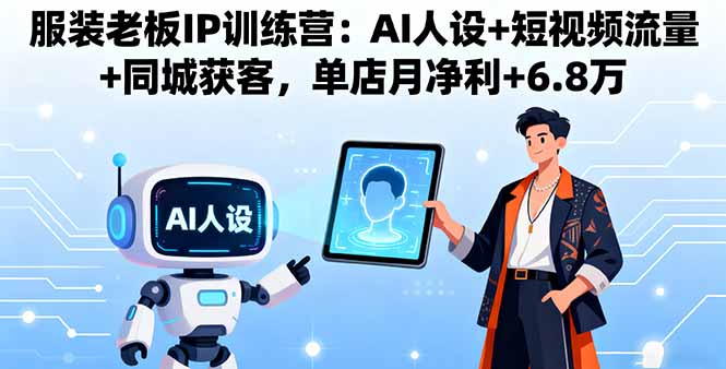 服装老板IP训练营：AI人设+短视频流量+同城获客，单店月净利+6.8万-小言网创资源站