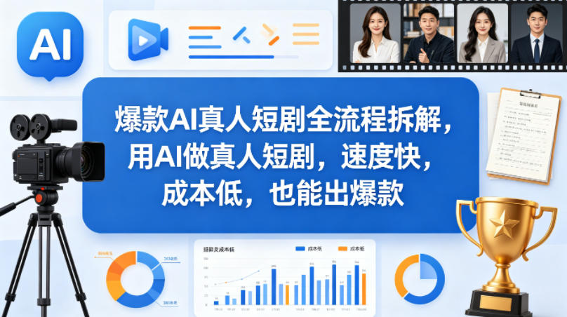 爆款AI真人短剧全流程拆解，用AI做真人短剧，速度快，成本低，也能出爆款-小言网创资源站