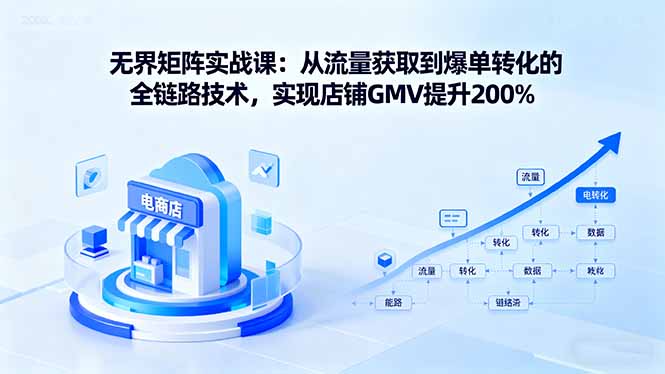 无界矩阵实战课：从流量获取到爆单转化的全链路技术，实现店铺GMV提升200%-小言网创资源站