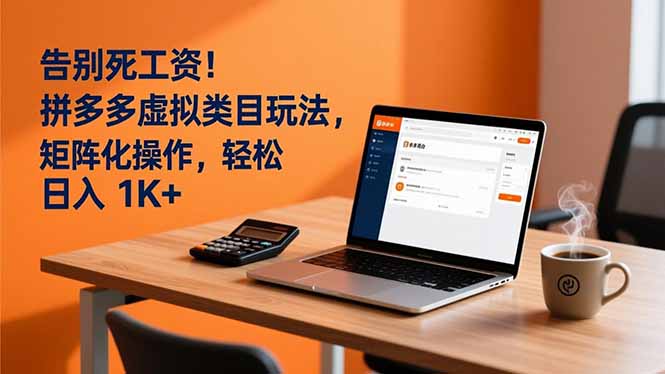 告别死工资！拼多多虚拟类目玩法，矩阵化操作，轻松日入 1K+-小言网创资源站