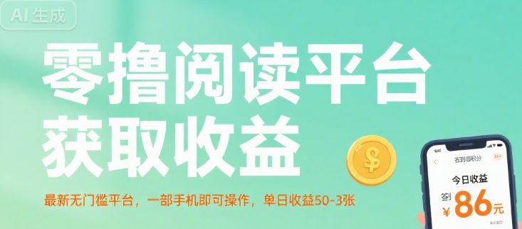 零撸阅读平台获取收益，最新无门槛平台，一部手机即可操作，单日收益50-3张【揭秘】-小言网创资源站