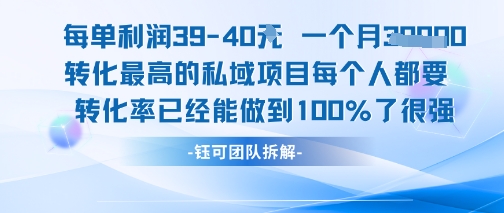 每单利润40一个月7k+转化最高的私域项目，每个人都要的产品转化率已经能做到100%-小言网创资源站