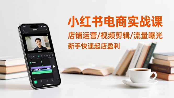 小红书电商实战课：店铺运营/视频剪辑/流量曝光，新手快速起店盈利-小言网创资源站