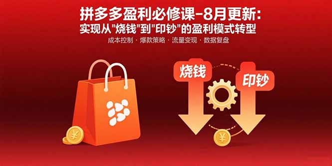 拼多多盈利必修课-8月更新：突破运营瓶颈 实现从烧钱到印钞的盈利模式转型-小言网创资源站